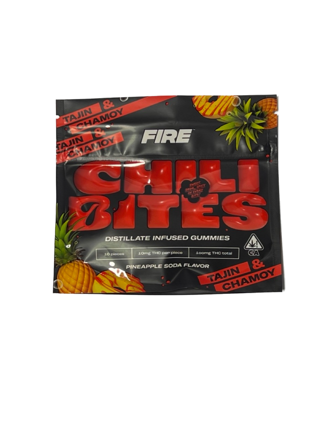 Fire Chili Bites Gummy Edibles - 100mg - Tajin & Chamoy - Pineapple Soda - The Balloon Room