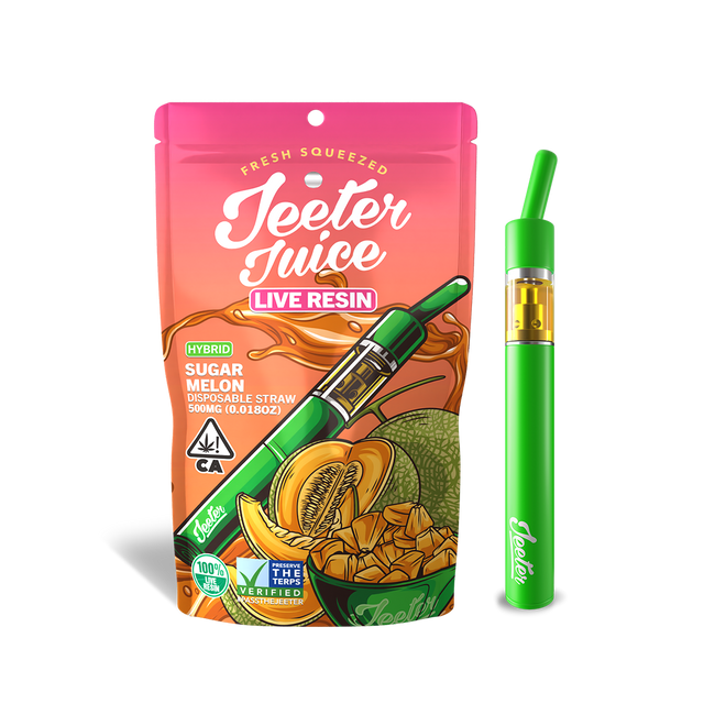 Jeeter Juice Disposable 500ml Live Resin Straw - Sugar Melon - The Balloon Room