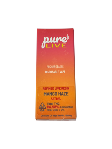 Pure Live Full Spectrum Refined Live Resin 1G Disposable Vape - White Guava