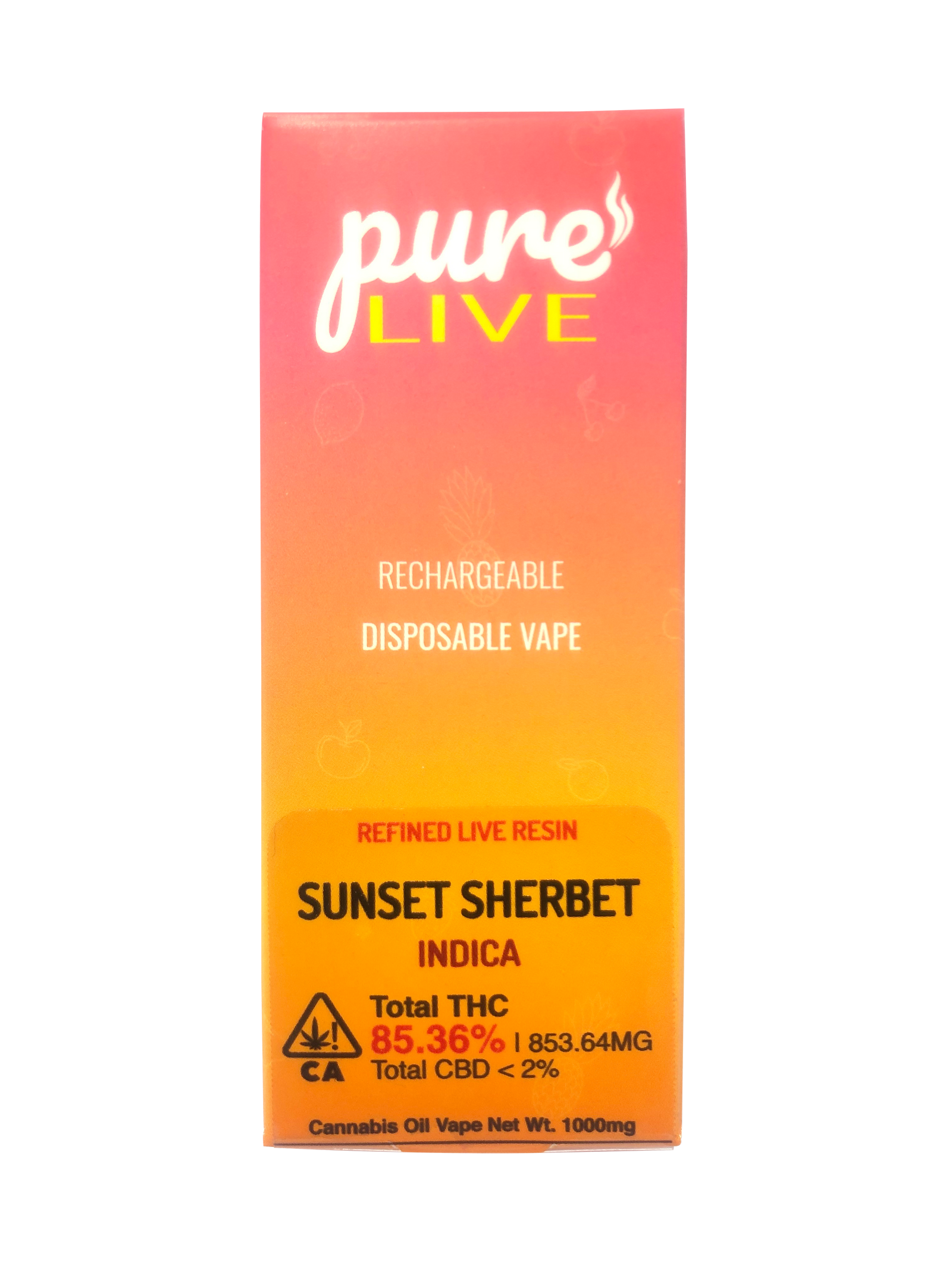 Pure Live Full Spectrum Refined Live Resin 1G Disposable Vape - Sunset Sherbet - The Balloon Room