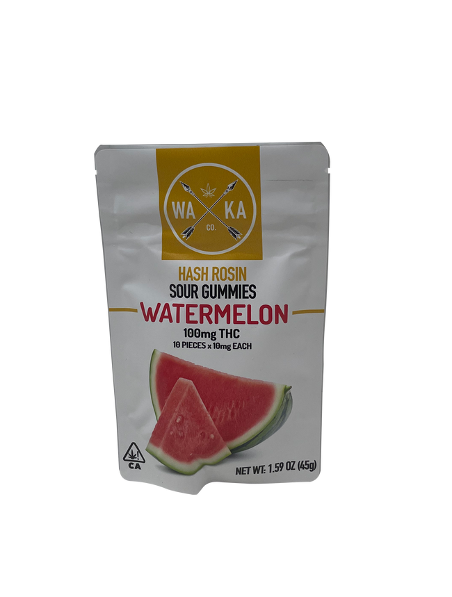 WAKA Watermelon Hash Rosin Sour Gummies Edibles - The Balloon Room