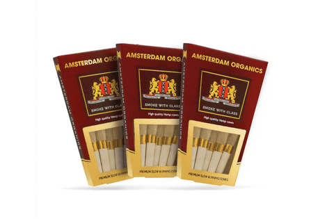 Amsterdam Organics 109mm King Size Rice Paper Pre Rolled Cones