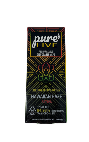 Pure Live Full Spectrum Refined Live Resin 1G Disposable Vape - Lemon Cherry Runtz
