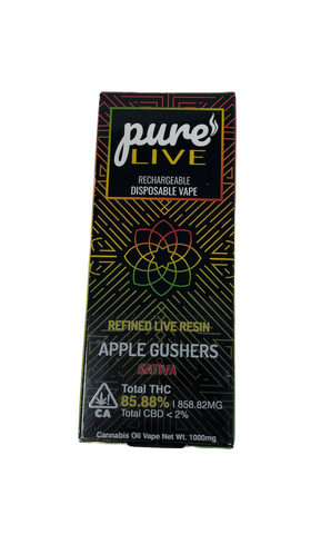 Pure Live Full Spectrum Refined Live Resin 1G Disposable Vape - Zskittlez