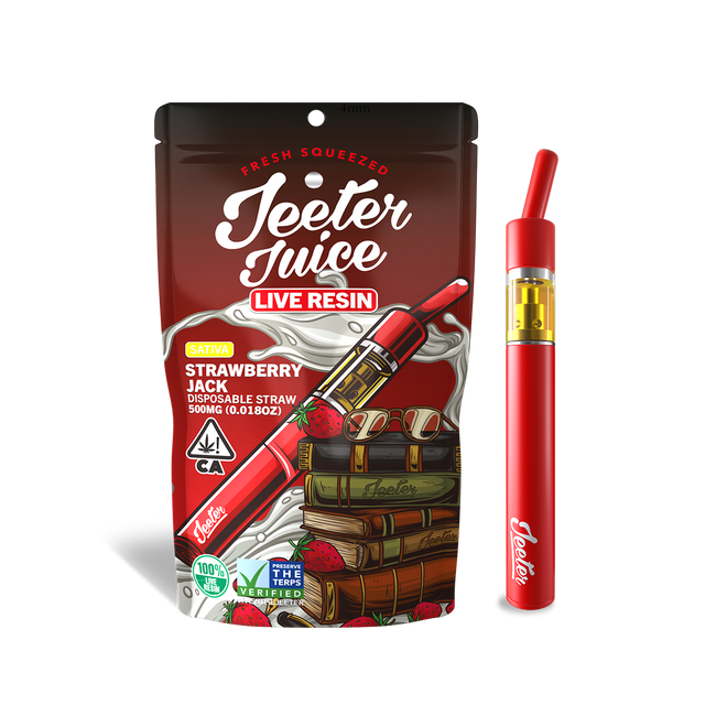 Jeeter Juice Disposable 500ml Live Resin Straw - Strawberry Jack - The Balloon Room
