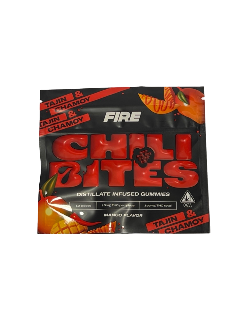 Fire Chili Bites Gummy Edibles - 100mg - Tajin & Chamoy - Mango - The Balloon Room