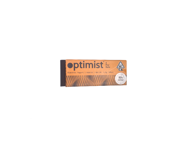 Optimist 3 Pack Pre-Rolls -Hybrid - Electric Yogurt - The Balloon Room