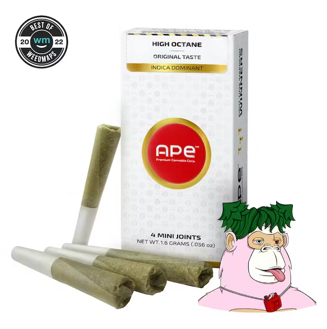 Ape Premium - 4 Pack Mini Joints - High Octane - The Balloon Room