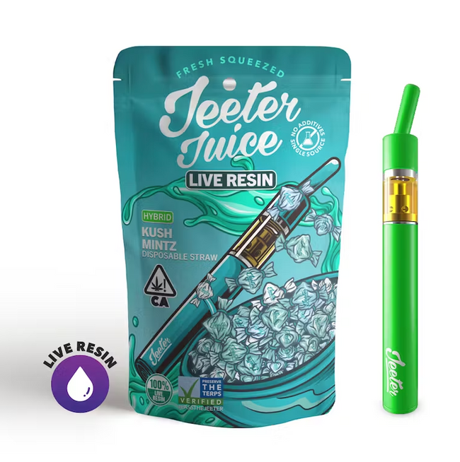 Jeeter Juice Disposable 500ml Live Resin Straw - Kush Mints - The Balloon Room