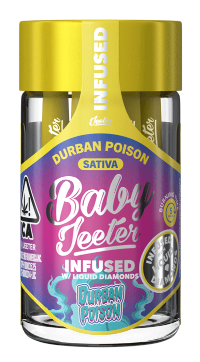 Jeeter Baby Jeeter 5 Pack Infused Liquid Diamonds Prerolls - Durban Poison - The Balloon Room