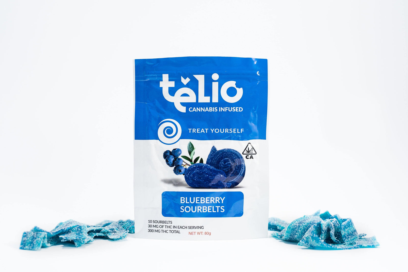 Telio Blueberry Sour Belts Gummy Edible - The Balloon Room