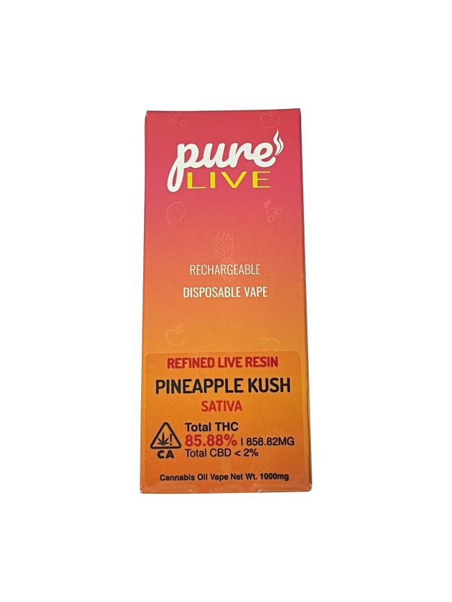 Pure Live Full Spectrum Refined Live Resin 1G Disposable Vape - Pineapple Kush - The Balloon Room