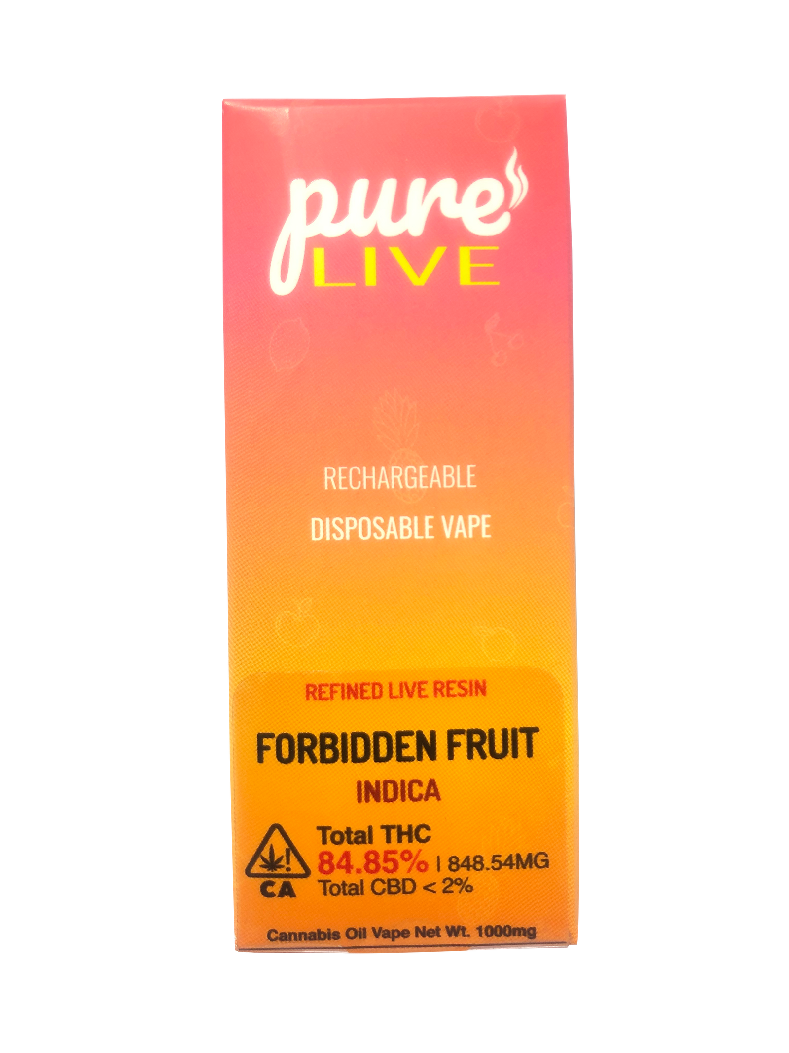 Pure Live Full Spectrum Refined Live Resin 1G Disposable Vape - Forbidden Fruit - The Balloon Room