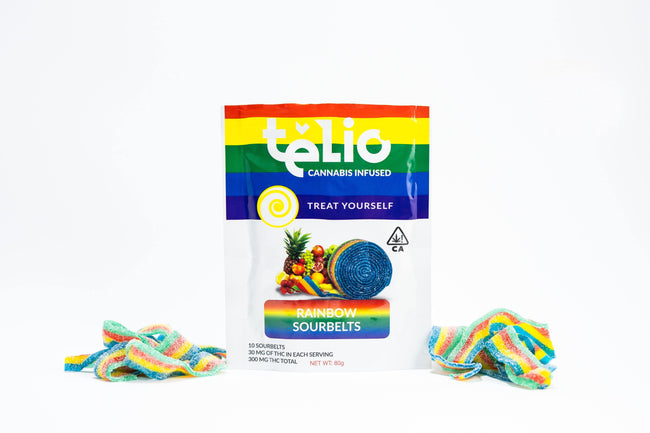 Telio Rainbow Sour Belts Gummy Edible - The Balloon Room