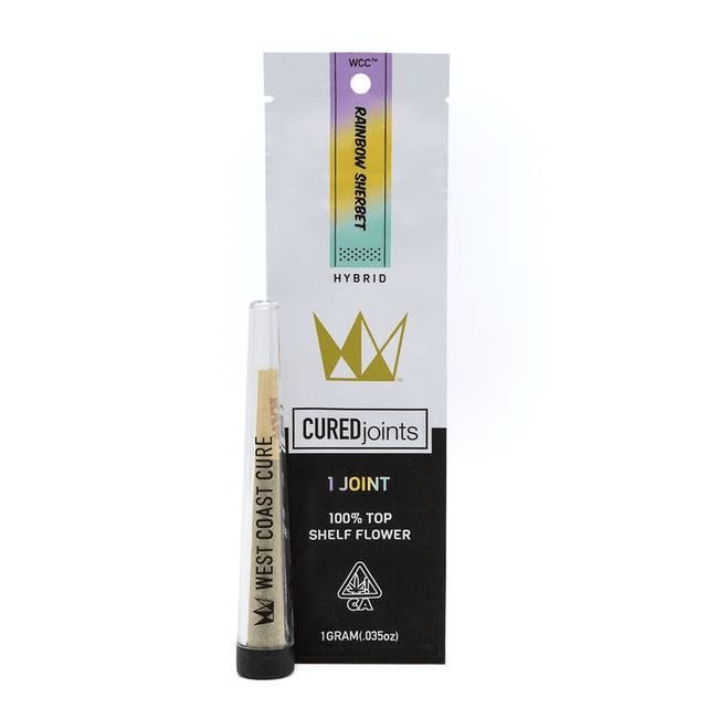 West Coast Cure Cured Joint Pre-Roll - Rainbow Sherbet - The Balloon Room