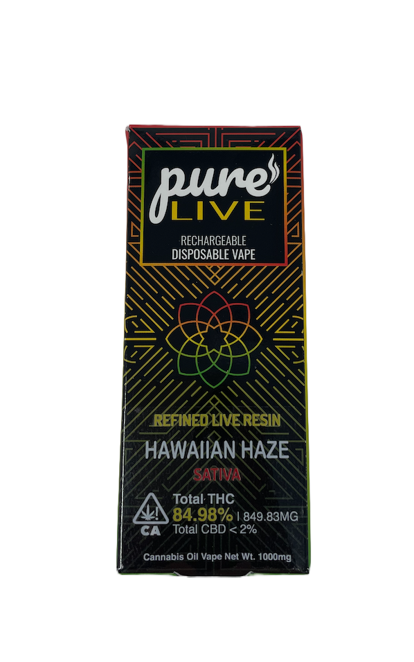 Pure Live Full Spectrum Refined Live Resin 1G Disposable Vape - Hawaiian Haze - The Balloon Room