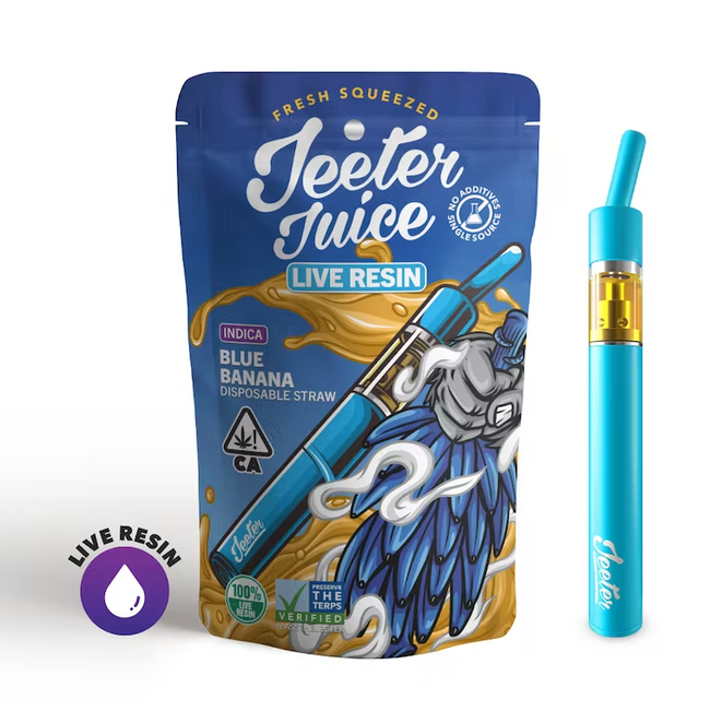 Jeeter Juice Disposable 500ml Live Resin Straw - Blue Banana - The Balloon Room