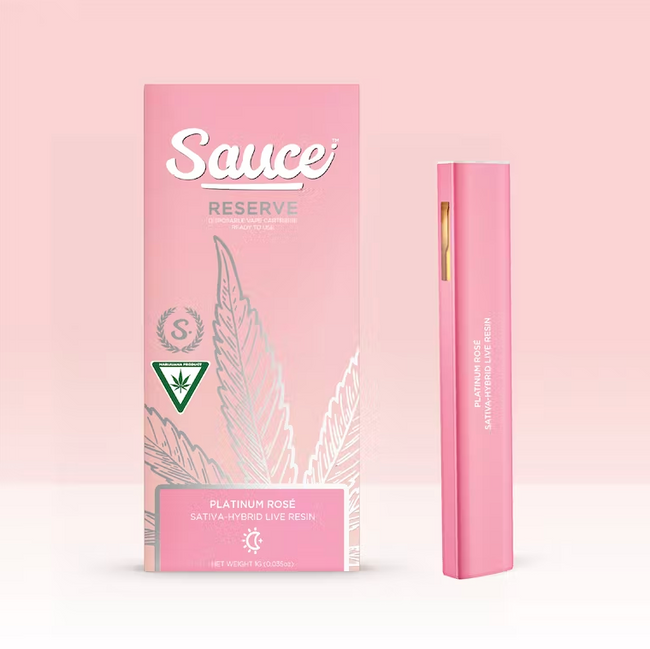 Sauce Essentials - 1G Live Resin Disposable Vape - Platinum Rose - The Balloon Room