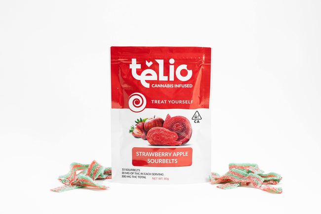 Telio Strawberry Apple Sour Belts Gummy Edible - The Balloon Room